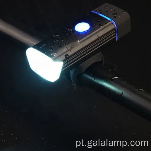 Luz de bicicleta recarregável USB com função de lanterna